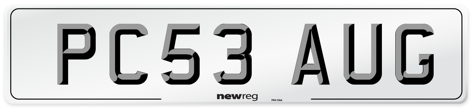 PC53 AUG Number Plate from New Reg